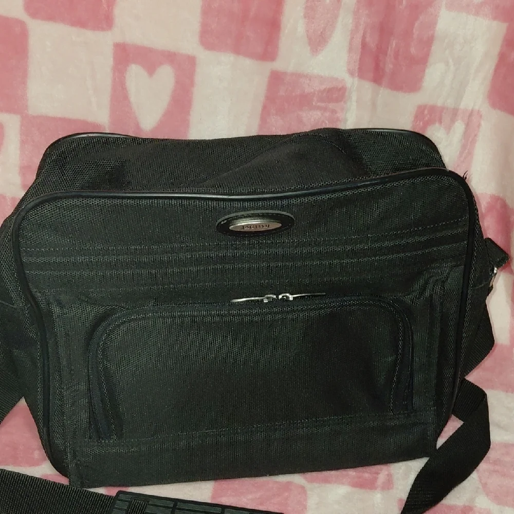 Jaguar Black Tapestry Carry On Weekender Travel Shoulder Bag Clean RN 93677